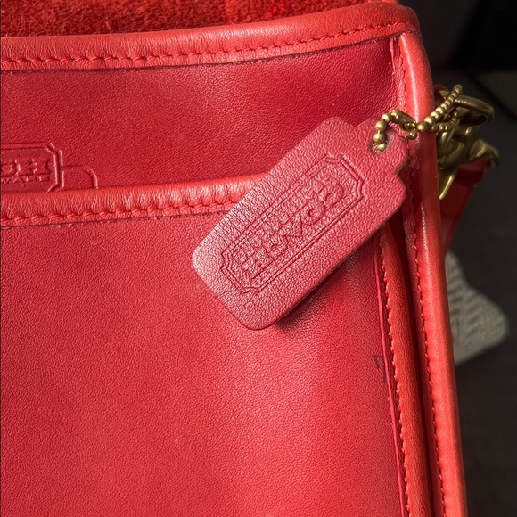 Coach Red Station Bag Leather crossbody bag satchel vintage with hang tag - Picture 15 of 15